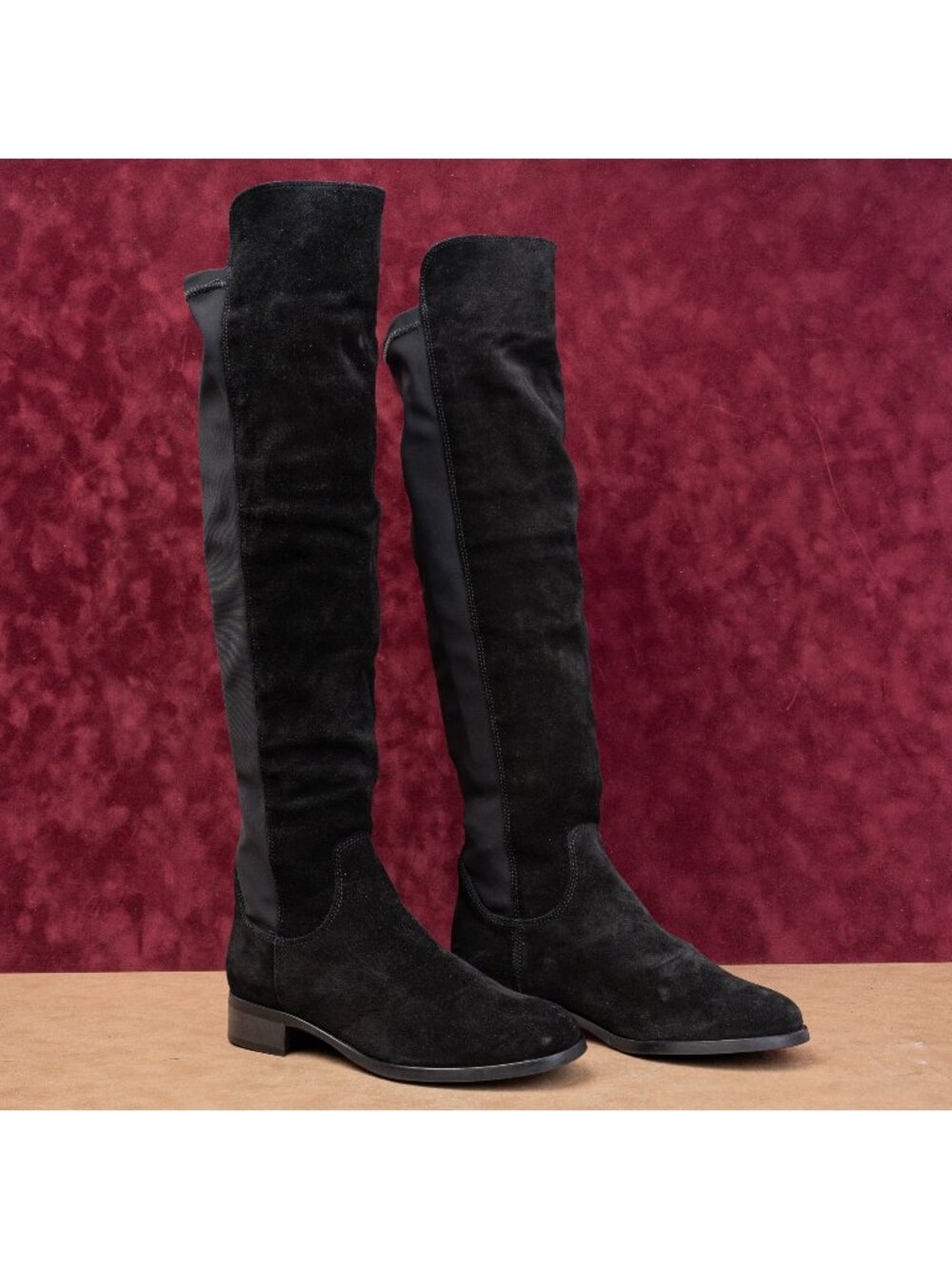La Canadienne Women Cat Black Suede OTK Stretch Fashion Fall Boots sz 8.5